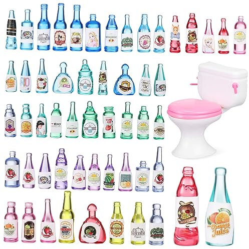 KITANDOVE 50stücke Miniatur-flaschen Mit Mini-toilette Lustige Bierflaschen Für Bars Und Partys Kreative Mini-flaschen Für Dekoration Und Wiederverwendbare Kunststoff-fläschchen Zubehör