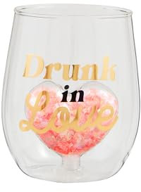 Mud Pie Copas de vino de boda de 16 onzas, borracho en amor
