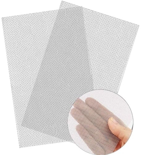 RUOVXWU 2 PCS Stainless Steel Woven Wire 20 Mesh Metal Mesh Sheet Rodent Control Insect Mesh Pest Proofing Mesh Sheet Drain Cover Fine Wire Mesh for Windows, Door, Filter, 12 x 8 Inches (300X 210mm)