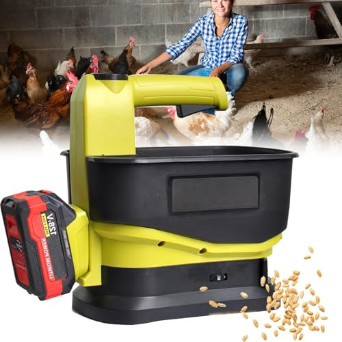 ELIKBH Esparcidor a batería, esparcidor de Semillas para césped, esparcidor de Semillas para césped, 5,5 l, para Semillas de césped, Alimentos y Fertilizantes