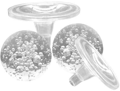 IWOWHERO 2piezas Bolas De Vidrio Decorativas con Soportes para Acuarios y Fuentes Esferas De Feng Shui para Decoración del Hogar y Proyectos De Paisajismo