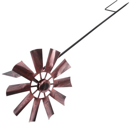 BESPORTBLE Eisen Windmühle Gartendeko Mit Sockel Rotierendes Gartenornament Aus Rostfreiem Eisen Für Beete Und Rasen Witterungsbeständiges Windrad Metallkunst Für Terrasse Und Hof