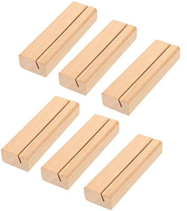 Operitacx 6stücke Holz Tischkartenhalter Kartenständer Namenskartensockel Platzkartenhalter Für Hochzeit Geburtstag Büro Organizer Fotohalter Schreibtisch Dekoration
