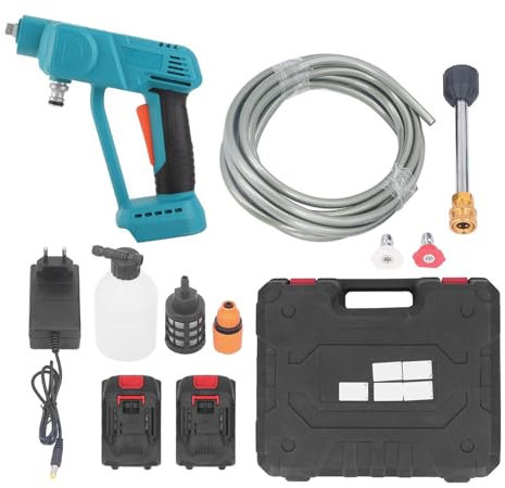 Mavaol Idropulitrice a batteria Motore 200W 406 PSI Ugello 6 in 1 Batteria ricaricabile Pulitore portatile per auto e moto