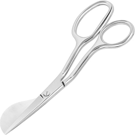 KUONIIY Forbici da ricamo, in acciaio inox, con paletta a forma di becco d'anatra, per arte, artigianato, tufting, cucito e ricamo, 15,2 cm, argento