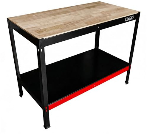 Etabli d'atelier - Table de travail - 120x60x90cm - Structure Acier - Montage sans Vis - Bricolage Atelier Garage