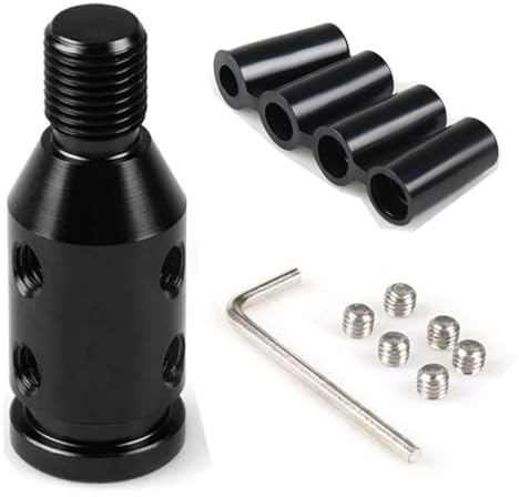 Bohaner M12x1.25 Universal Car Gear Shift Knob Adapter Gear Stick Shifter Adapter with 4 Fittings Upgraded Aluminum for Non Threaded Shift Knob