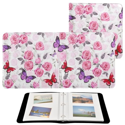 JUMBEAR Grande album fotografico autoadesivo con 20 pagine, album fai da te, per matrimoni, famiglia, bambini, vacanze, belle farfalle e fiori