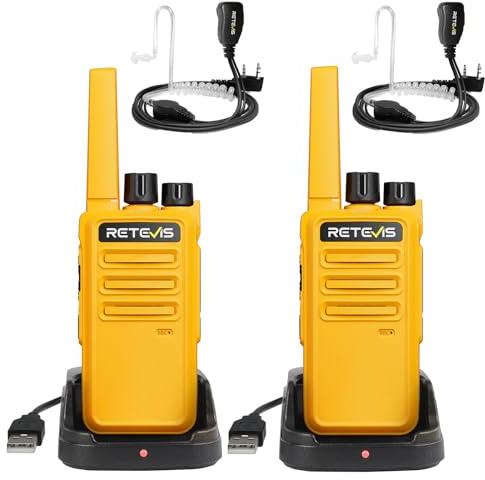 Retevis RT668 Walkie Talkie, PMR446 Funkgerät für Erwachsene mit Headset | Robust Radio für Camping, Familie VOX, Taschenlampe, USB C, SOS-Alarm, Wiederaufladbarem Akku, Professionelle Woki Toki