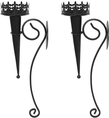 Wall Mounted Candle Holder Set (2 Stück) - Mid-Century Eisen Fackel Design, schafft eine romantische Atmosphäre, geeignet für Hochzeit Dekorationen, Urlaub Parteien, Terrasse