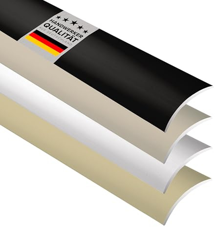 D-TACK Übergangsprofil Alu gewölbt selbstklebend | Übergangsschiene | Breite 30 mm | Übergangsleiste aus eloxiertem Aluminium | Abdeckleiste in Handwerker-Qualität (schwarz, 30 mm x 2,7 m)