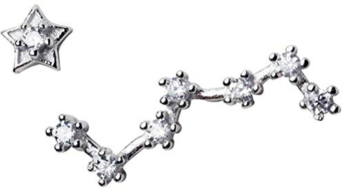 HZCVSG for Women, S925 Female Earrings Sweet Han Set with Diamonds Big Ladle Five-pointed Star Rose