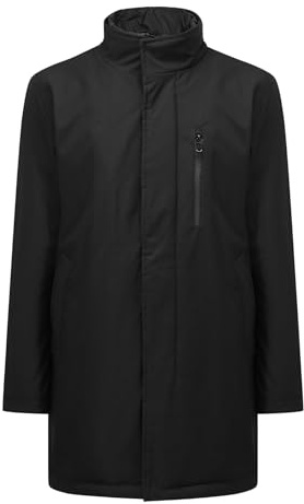 Allthemen Manteau Long Homme Hiver Doublé Chaud Doudoune Casual Imperméable Col Montant Parka Matelassée en Duvet Noir M