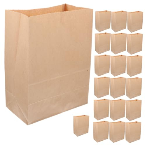 Healifty 20 pièces Lot de Papier Kraft Marron Antihuile pour Snacks et Rangement Petits Sacs Plat Réutilisables Multifonctions pour Aliments et Stockage Domestique