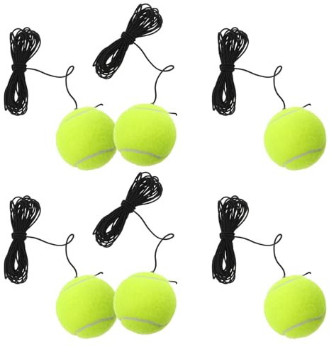 KOMBIUDA 6 Piezas Pelotas de Tenis con Cuerda Entrenador Portátil para Entrenamiento Individual Rebotador para Jugadores Uso Casa y Exterior