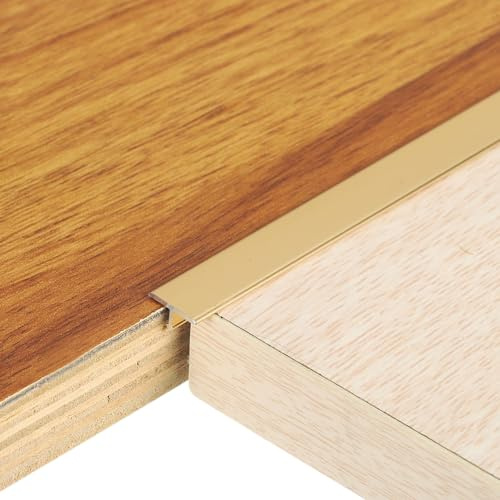 QUARKZMAN 2.9ft x 0.39 Moulure De Transition Pour Sol, Profilé En Alliage D'Aluminium Pour Combler Les Interstices Des Lames De Parquet, Carrelage Et Sols Vinyle, Doré