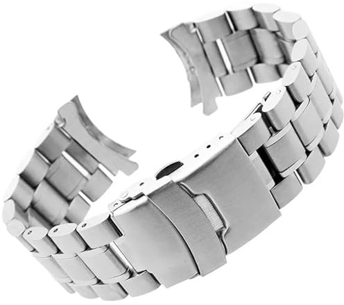 klockarmband 18 20 22 24mm rostfritt stål böjt ändband för kvinnor män Universal band fällbart spänne Tillbehör