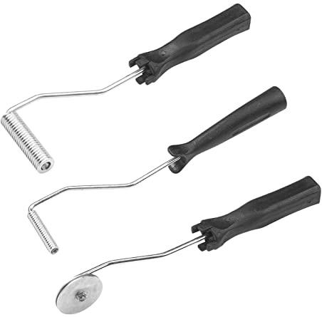 ERYUE Set di 3 Rulli Professionali in Fibra di Vetro per Laminazione Stampi in Resina, Kit Rulli Fibra Vetro Efficace per Finiture Lisce, Rullo con Testa Alluminio Vasca Resina e Vasca Bagno con