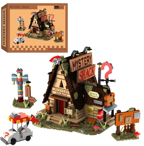 MikaBrical Klemmbausteine Haus Mystery Shack Bausatz, Kreatives Architektur Modell Set für Erwachsene und Spielefans (1125 Teile)