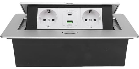 Jiawu Pop Up Power Strip Tålig Regnsäker Inbyggd Bänkskiva Uttag för Hem 1 Uttag 2USB för Kök Badrum