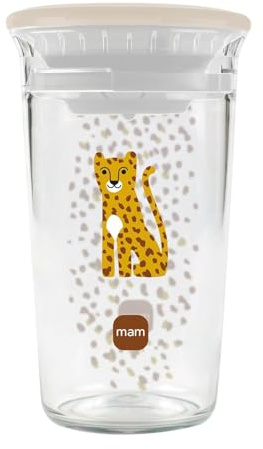 MAM Easy to Drink Cup 360° Trinklernbecher 290 ml, ab 8 Monaten, Leopard