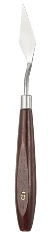 QUARKZMAN Couteau À Spatule Outil De Peinture 1.85 x 0.59 Acier Inox Spatule Couteaux À Spatule Grattoirs Outils Avec Manche En Hêtre Pour Acrylique Mélange Étendage, Rouge/Argenté
