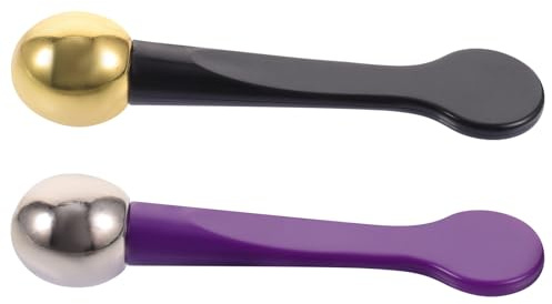 ARTIBETTER Cuillères à Crème Contour des Yeux en Alliage de Zinc, Lot de 2 Applicateurs Portables pour Massage Oculaire, Accessoires Compacts pour Soin du Visage et Atténuation des Poches