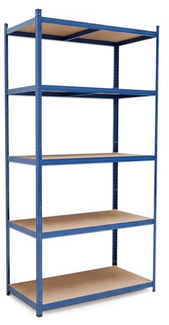 BELKO® Schwerlastregal C224 Blau, 200x100x60 cm tief, XXL Lagerregal & Kellerregal, Metallregal mit 5 Böden, Steckregal bis 900kg extrem belastbar (180kg pro Ebene), Werkstattregal