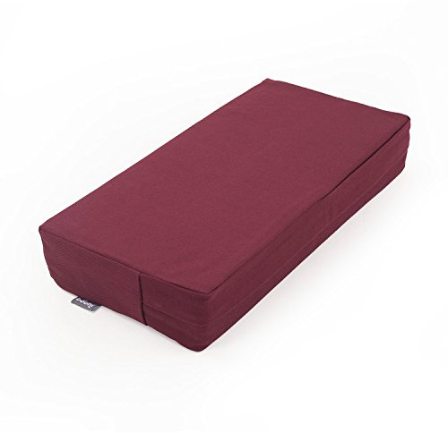 Bodhi MANDIR Kissen Rechteckig | Schaumstoff-Füllung | Abnehmbarer Baumwollbezug | 46 x 23 x 7,5 cm | Bordeaux