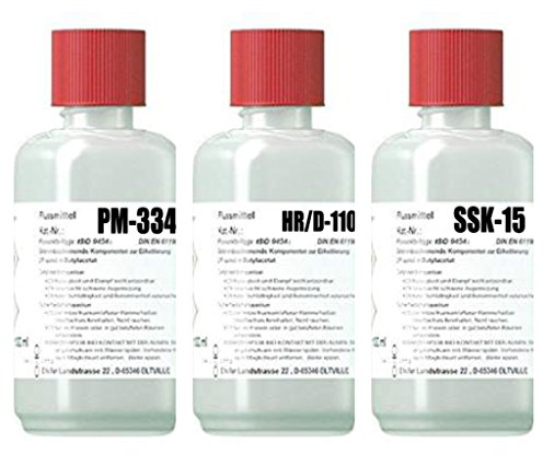 EO-Lötapotheke/Flussmittelapotheke Nr. 7 (1 x 100 ml No-Clean Flussmittel PM-334, 1 x 100 ml No-Clean Flussmittel HR/D-110, 1 x 100 ml No-Clean Flussmittel SSK-15) incl.3 Application-Sticks