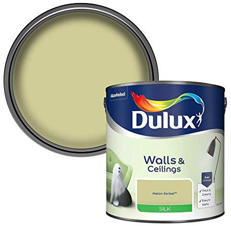 Dulux Walls & Ceilings Silk Emulsion Paint, Melon Sorbet, 2.5 Litres