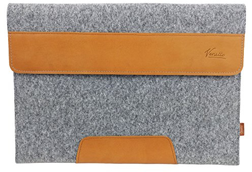 Venetto sleeve for 15.6 Inch Laptop Ultrabook Protective Case for 15 Notebook Felt Bag for Acer Aspire, Asus, HP, MSI, Lenovo, Microsoft Surface (Gray)
