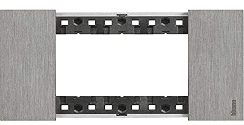 Bticino KA4803ZG Living Now - Placca 3 Moduli, Acciaio, 133 x 50 x 10 cm
