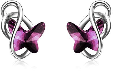 Boucles d'oreilles Papillon Argent Sterling 925 Clous d'Oreilles, Bijoux Papillon Cadeau Anniversaire Femme Filles