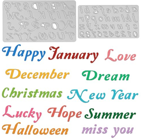 Alphabets Numbers Dies for Scrapbooking Card Making, 26 Alphabets Letters Metal Cutting Dies 0-9 Numbers Die Cuts for Decoupage Gift Card DIY Birthday Album Scrapbooking Paper Craft Supplies