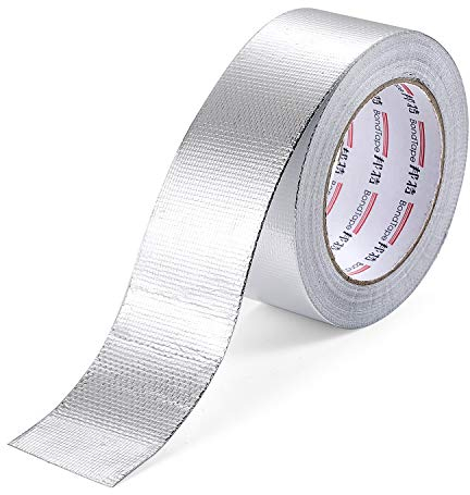 Nastro autoadesivo, nastro in alluminio largo, nastro resistente al calore, protezione termica, antistrappo, nastro sigillante in alluminio con tessuto a rete di vetro per sigillare, 5cm*25m