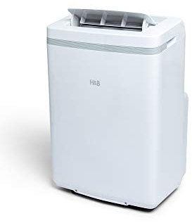 AC12000 - Aire Acondicionado Móvil Silencioso H&B - 3500 W - 12000 BTU - Superficie 40 m2 - Gas Natural R290 - Filtro Antibacterial - Clase A