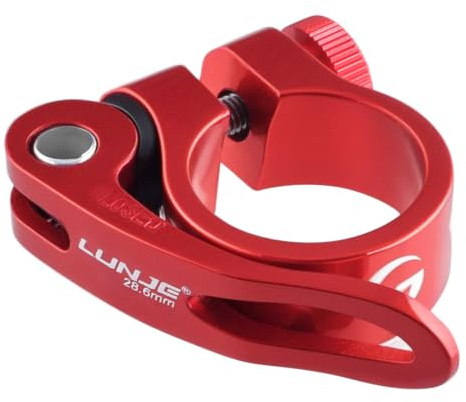 TRIWONDER Fahrrad Sattelkloben 28,6 mm 31,8 mm 34,9 mm, Sattelklemme Schnellspanner Sattelstütze Sattelstützenklemme für MTB und Rennrad (Rot, 31.8mm)