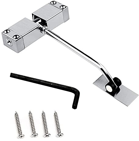 Türschließer, Automatische Türschließer, Stangentürschließer, Federtürschließer, Stahl Schließen Türschliesser, Kommt mit Einstellhebel und 4 Schrauben, zum Automatischen Schließen Tür (96mm Silber)