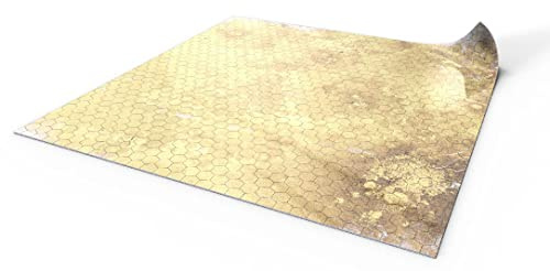 PLAYMATS Trockenlöschmatte RPG Kompatibel mit Dungeons&Dragons, D&D, Warhammer RPG, Pathfinder 80x80 - Papyrus (sechseckig)
