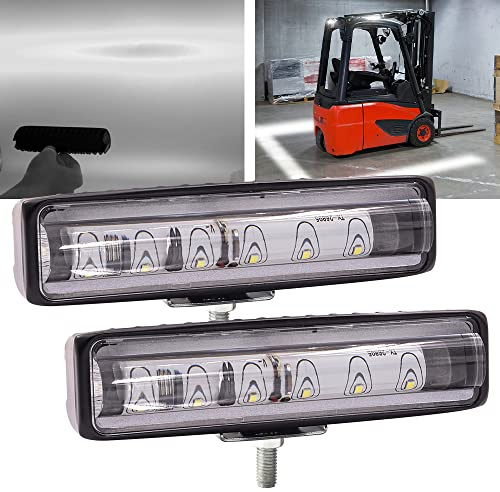 Biqing 2PCS LED Entrepôt Chariot élévateur Blanc,Universal 30W LED Lumière de Sécurité de Chariot élévateur 6 Inch Phare de Travail LED Tracteur 12V 24V LED Antibrouillard Feu Auxiliaire de Tracteur
