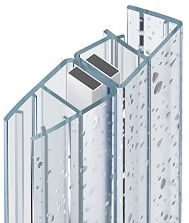 Joint de douche magnétique pour douche 200 cm Une paire pour cabine de douche Entrée d'angle 90° Joint magnétique avec paroi latérale Porte coulissante Porte battante Épaisseur du verre 5 mm 6 mm