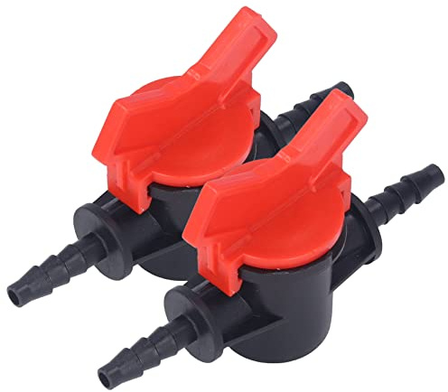 2 Stück Kugelhahn mit Widerhaken Durchflussregler Absperrschalter Schlauchtülle für Gemüsegarten Plantage Tropfbewässerung Aquarien Tropfbewässerungsschläuche (4MM)