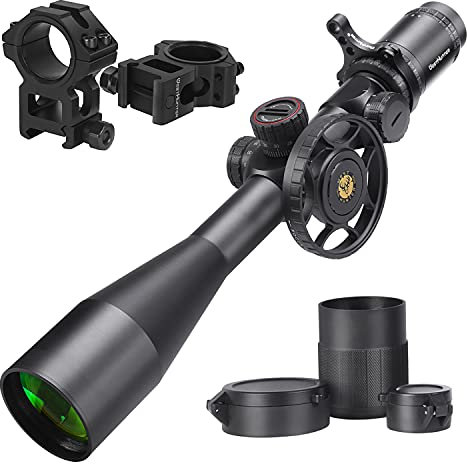 WestHunter Optics WHI 6-24x50 SFIR FFP Scope, First Focal Plane Red Green Illuminated Etched Glass Reticle, 30mm Tube Tactical Precision 1/10 MIL Scopes | Picatinny Kit B
