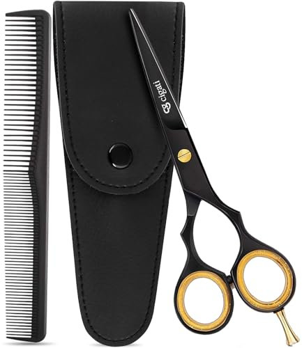 Cigati Hairdressing Scissors with Comb and Thinning | 6.5 Inch Hair Scissors Stainless Steel Razor Edge Blades | Professional Barber Salons Hair Cutting Shears for Men, Women & Children