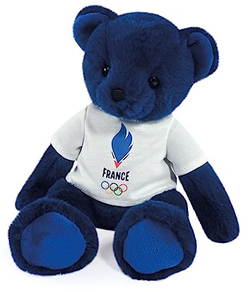 Doudou et Compagnie - Lizenz JO Paris 2024 Olympische Spiele und Paralympie-Bär, französische Nationalmannschaft, blau, JO2454, 30 cm