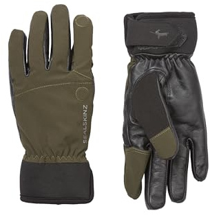 SEALSKINZ Unisex Waterproof All Weather Shooting Glove - Olive Green/Black