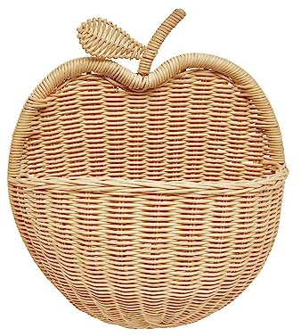 Wandkorb aus Rattan, braun, H 35 x 31 x 15,5 cm