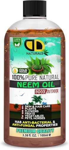 Neem Oil 100% Organic, Pure, Natural, Cruelty Free & Vegan Friendly Multi-Use Oil for Hair, Nail Oil, Eyebrow Oil & Scalp Oil for Hair Growth, Garden - Plants - Home & More (100ml)