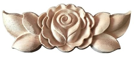 BLacOh Zierleisten Holz Rose Floral Holz geschnitzt Aufkleber Ecke Applikation dekorieren Rahmen Wand Türen Möbel Holzfiguren Schrank dekorative Handwerke Holzornamente (Size : 4PC)